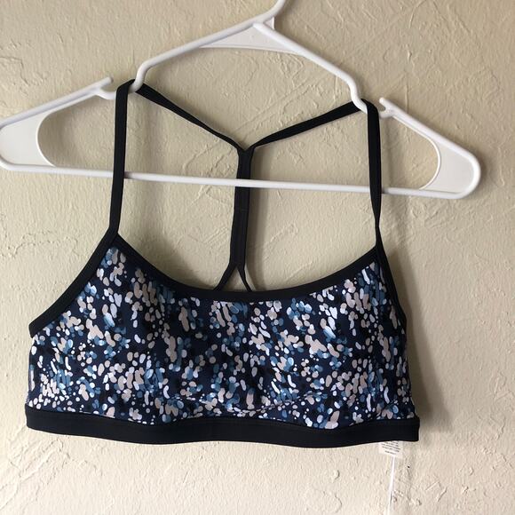 NWT Johnny Was Calme Endurance Sports Bra in Navy Bubble Pattern  Sz M - Picture 1 of 7